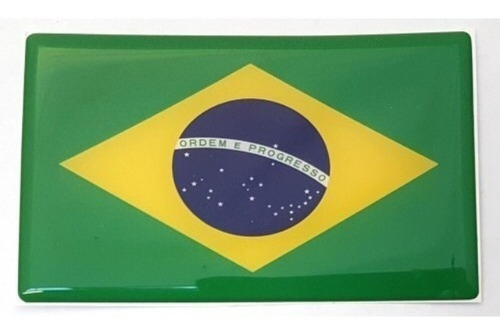 Adesivo Compatível Bandeira Brasil Resinado 4x6cm R984 Cor Verde