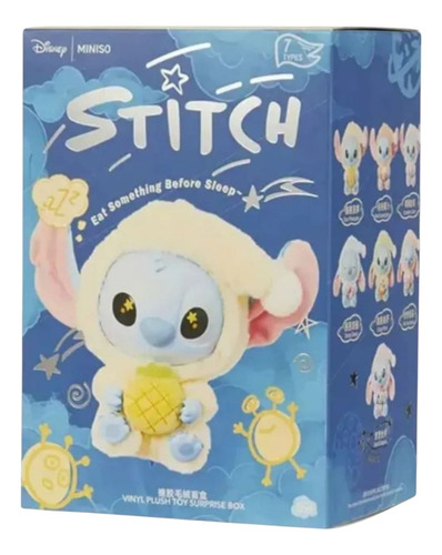 Stitch Labubu Caja Sorpresa Stich Eat Something Before Sleep Azul Claro