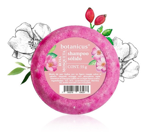  Shampoo Solido De Rosa Mosqueta 100% Natural Botanicus