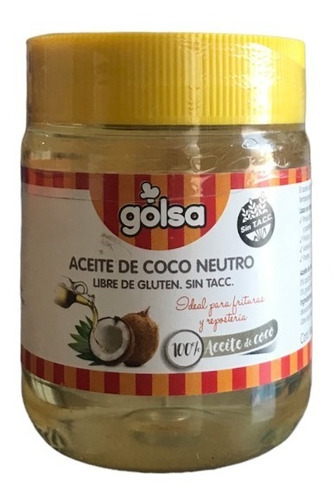 Aceite De Coco Golsa X 200 G Neutro S/tacc