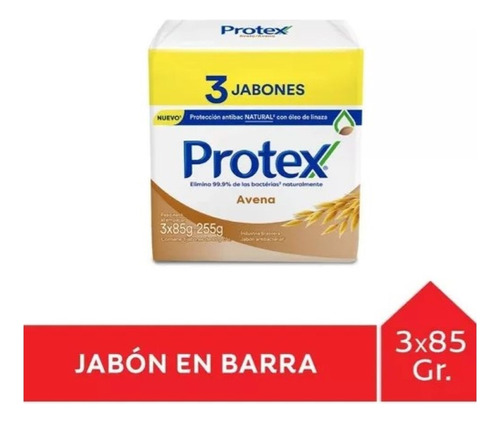 Pack De Jabón Protex En Barra De Avena De 85grs X 3