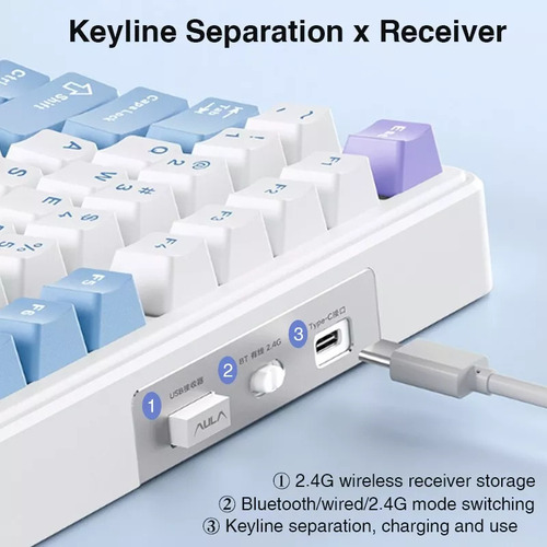 Q0q Teclado De Aula Rgb Inalámbrico F75 Personalizado Con