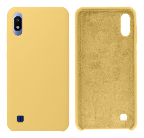 Capa Silicone Aveludado Cover Compatível Com Galaxy A10 Cor Amarelo