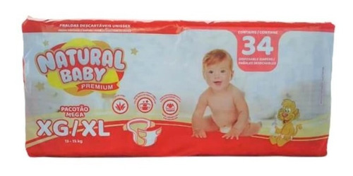 Imagem 1 de 1 de Natural Baby Premium Fralda Mega Xg C/34
