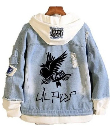 Chamarra Vaquera Con Logo De Moda Lil Peep Rapper Casual Uni