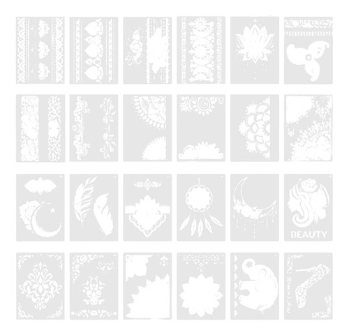 24 Piezas Plantilla De Pintura De Flores A4 21x29cm Para