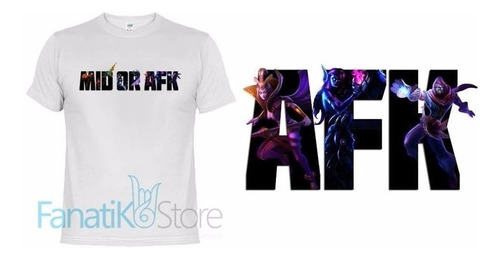 Remera De League Of Legends Mid Or Afk