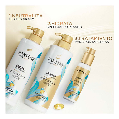 Shampoo Pantene Equilibrio Raíz Y Puntas Cabello Graso 510ml