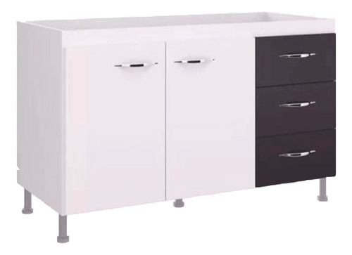 Bajo Mesada Mueble Cocina 2 Puertas 3 Cajones 602