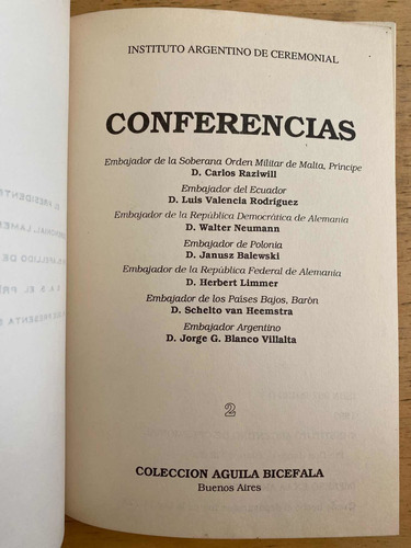 Conferencias - Instituto Argentino De Ceremonial (k2) (Usado)