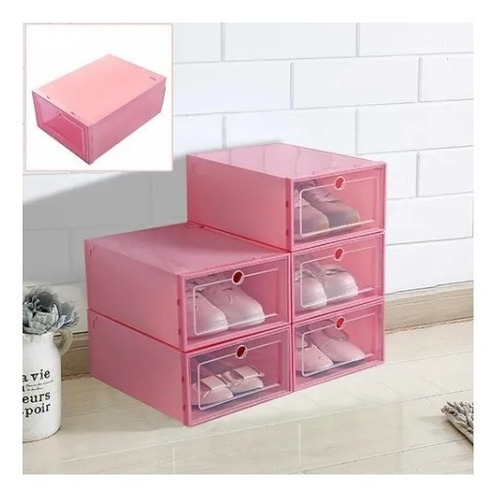 Imagen 1 de 2 de Pack 10 Organizador De Zapatos Caja Organizadora