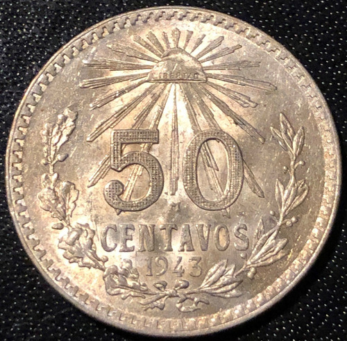 Mex16052 México 50 Centavos 1943 Unc Ayff