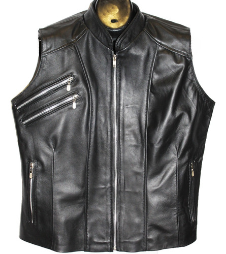 Chaleco Mujer Biker Fina Piel Original De Borrego 