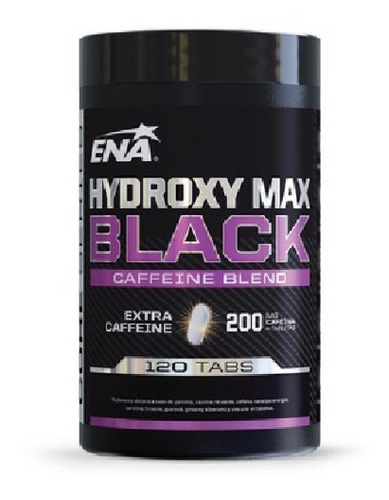 Imagen 1 de 5 de Hydroxy Max Black 120tab Ena Quemador De Grasa Extra Cafeina