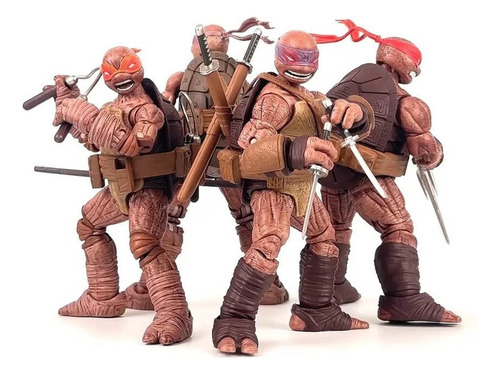 Teenage Mutant Ninja Turtles Pack 4 Figuras Tmnt Bst Axn