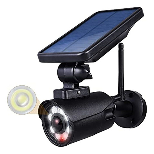 Cámara Falsa Con Luz, 360° Rotatoria De Seguridad Con Cámara De Vigilancia, Cámara Cctv Superbrillante, Resistente Al Agua, Sensor De Movimiento Solar Con Luz Roja Intermitente De Advertencia Para