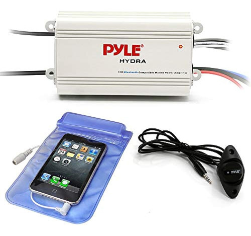 Pyle Auto Amplificador Marino Puenteable De 4 Canales - 200 