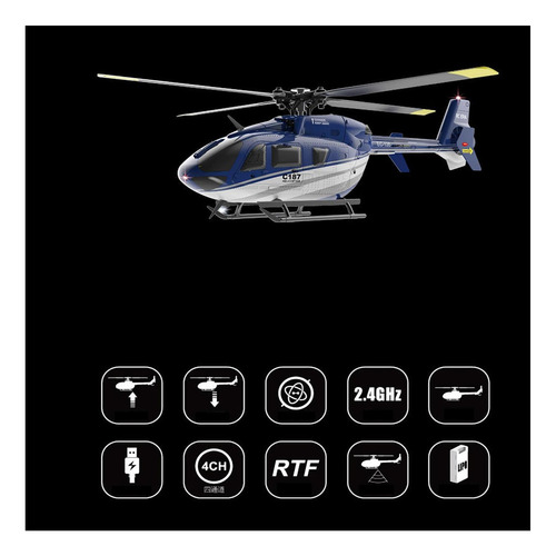 Ec135 C187 Aircrafa Heli De Control Remoto Helicóptero Rc Rc