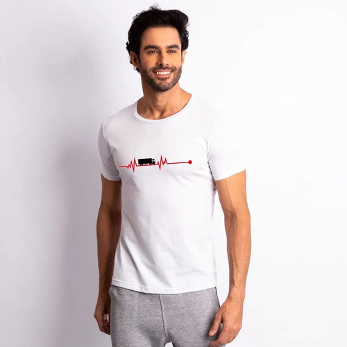 Imagem 3 de 6 de Camiseta Para Caminhoneiro - Batimento Coração Caminhão