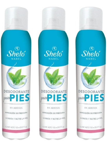 3 Pack Desodorante Para Pies Shelo