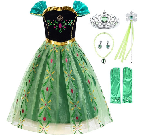 Uhdear Girls Snow Queen Princess Party Fancy Costume Dress W