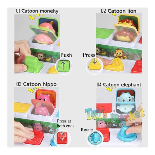 Imagen 5 de 8 de Juego Pop Up Didáctico De Animales Con Sonidos Poppi Baby