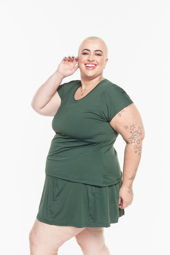 Imagem 2 de 7 de Blusa Aerodry Plus Size Feminina Wondersize Verde