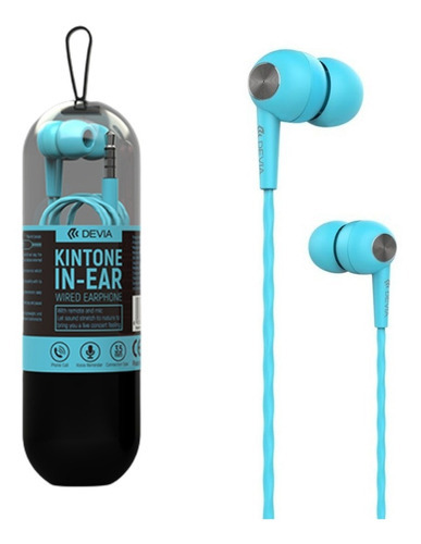 Audífonos Kintone In-ear V2 Cable Devia 3.5mm Micrófono 1 M Color Azul