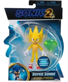 Figura Artículable Nuevo Sonic Película 2 Super Sonic