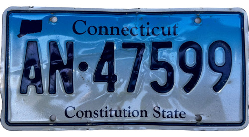 Connecticut Original Placa Metálica Carro Eua Usa Americana