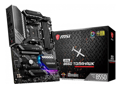 Placa Mãe Msi B550 Mag Tomahawk Ddr4 Socket Am4 Chipset Amd Preto