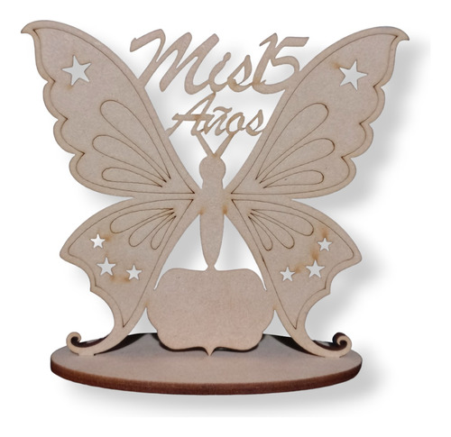 Combo 40 Souvenirs Mis 15 Años Mariposa Calada 10cm Con Base