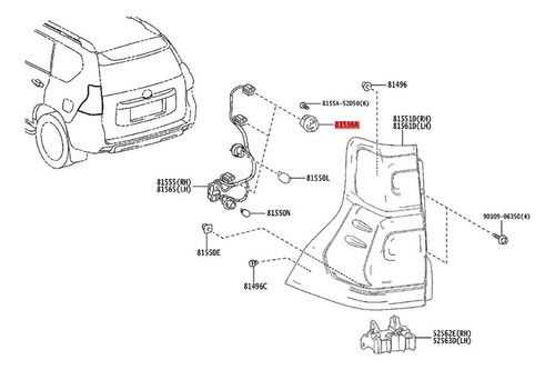Unidad De Módulo De Luz Trasera Led De Coche 81536-60c30 Par