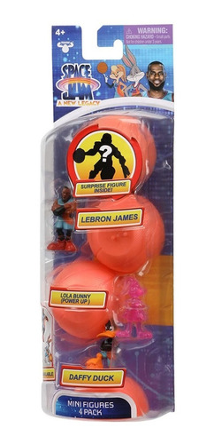 Space Jam Pack De 4 Mini Figuras Daffy-lola-lebron-sorpresa