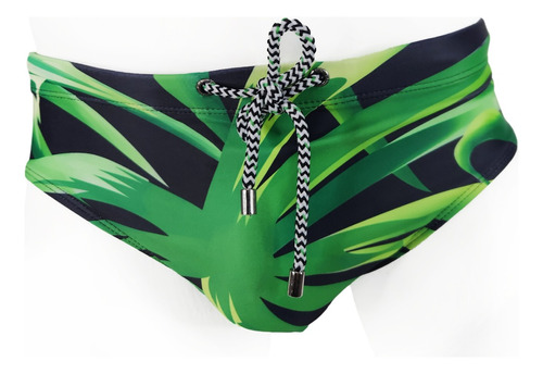 Traje De Baño Hombre Playa Bikini Estampado Verde Selva