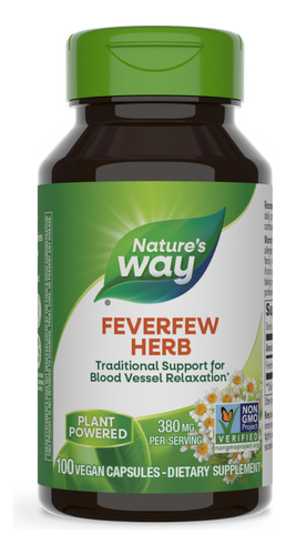 Suplemento Nature's Way Feverfew 380 Mg Tru-id Certified 100
