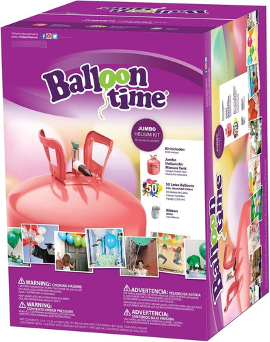 Balloon Time Jumbo 12 - Kit De Mezcla De Tanque De Helio