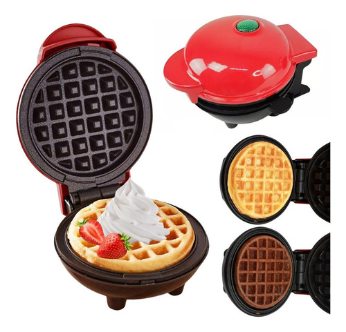 Mini Máquina Waffles Maker Antiaderente Profissional Grill