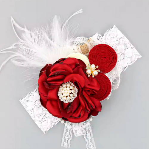Diadema Flores Premium Lujo Bebe Niñas Elastica Turbante