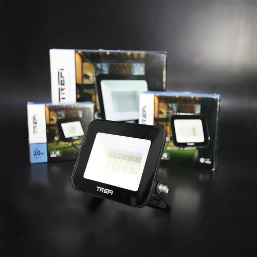 Reflector Led 50w 6500k Luz Fria Trefi Negro Blanco Frío