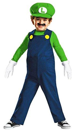 Disfraz Talla S /2t Para Niños Luigi Super Mario Bros