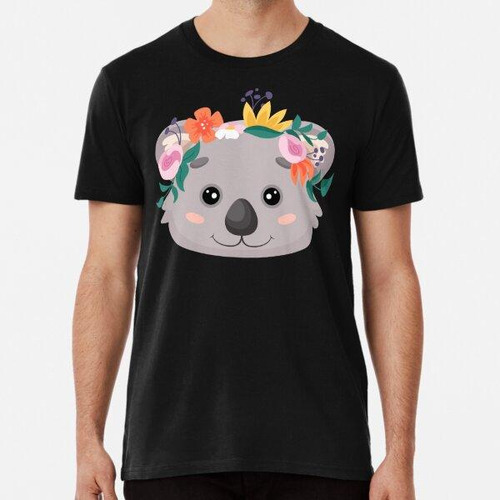 Remera Cabeza De Koala Con Diseño De Flores, Koala De Flores