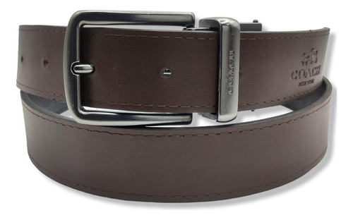 Cinturon Coach Doble Vista Reversible Hombre Mujer Unisex Color Troquelado Diseño De La Tela Hebilla Clasica Talla Ch (105cm)