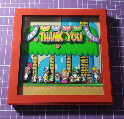 Quadro 3d Super Mario World Tela Final