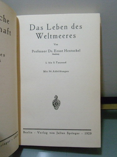 Adp Das Leben Des Weltmeeres Ernst Hentschel / Berlin 1929