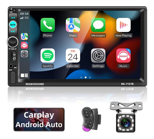 Estéreo De Coche De Doble Din Con Apple Carplay Android Auto