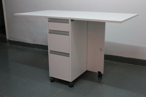 Mesa Plegable Cocina Con Cajones Manija Perfil Aluminio.