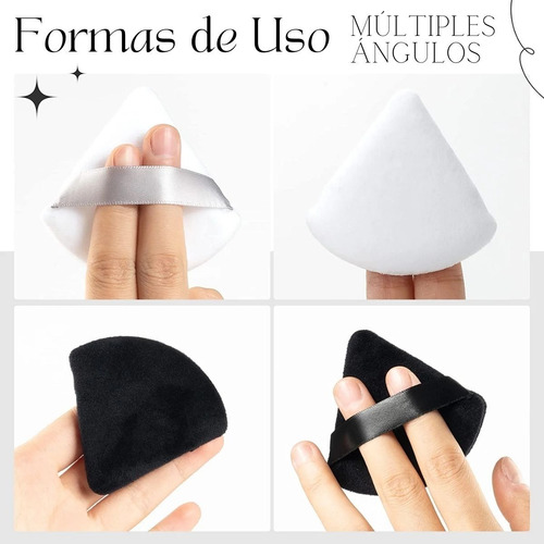 Set 6 Esponja Maquillaje Polvo Base Triángulo Cosméticos F