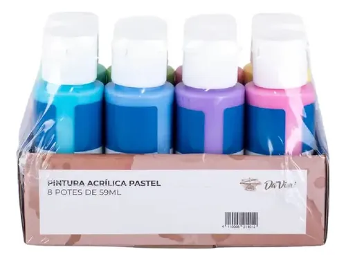 Kit X 8 Pintura Acrílica Da Vinci 59 Ml Metal, Pastel, Neón Color Pastel