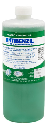 Jabón Quirúrgico Antibenzil Verde 500 Ml